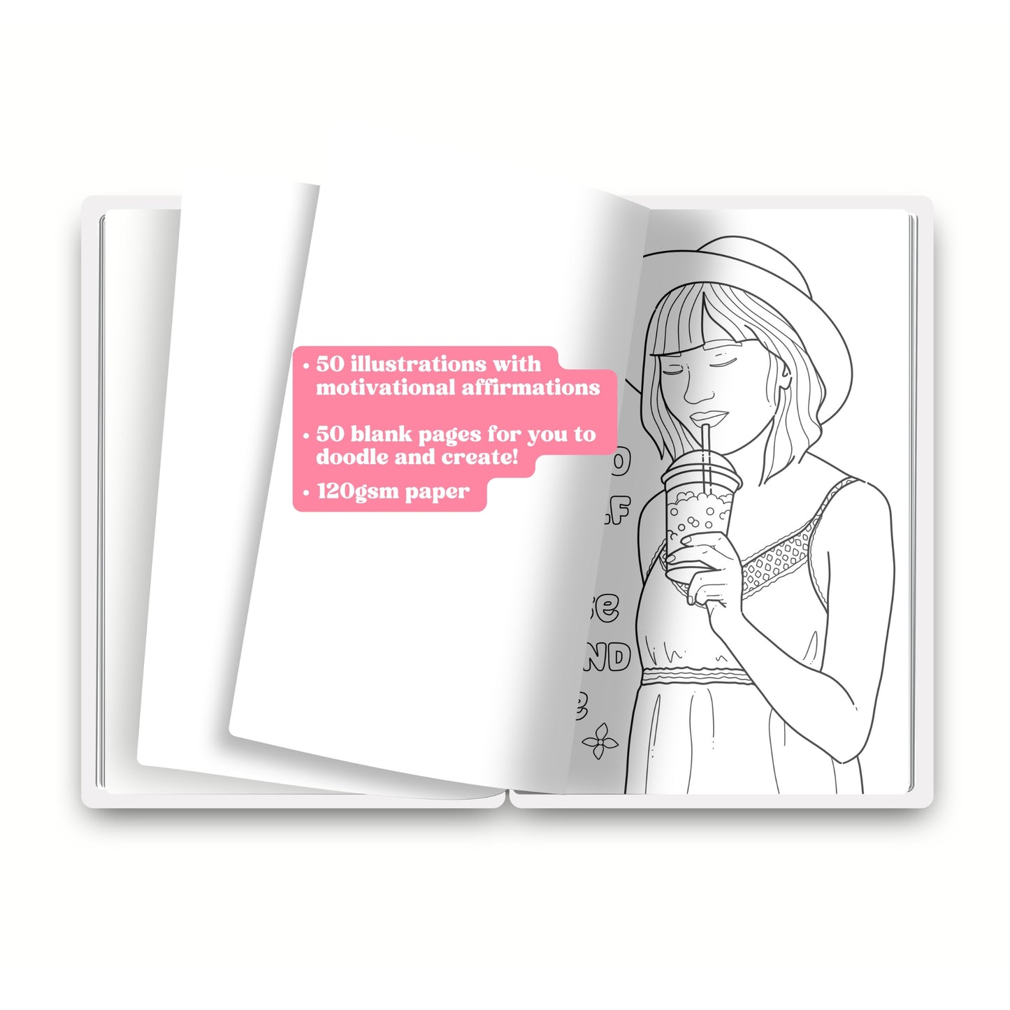 Empower & Unwind – Women’s Empowering Adult Coloring Book with 50 Affirmations & Female Illustrations (Spiral-Bound & Hardback)