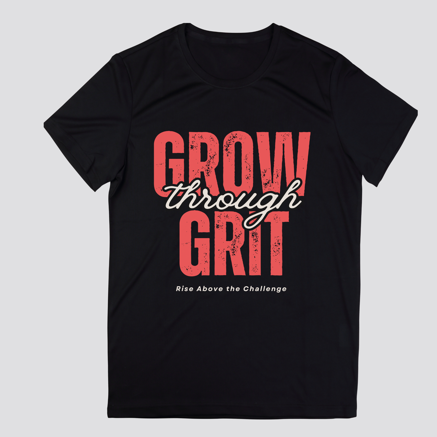 grow through grit black mens mental health tshirt