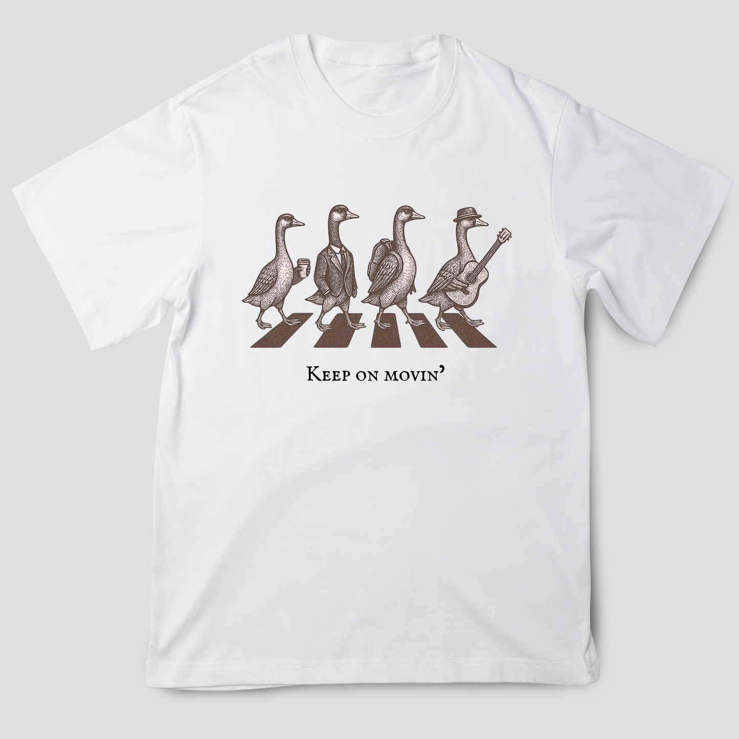 keep on movin abbey road tribute animal graphic unisex tshirt