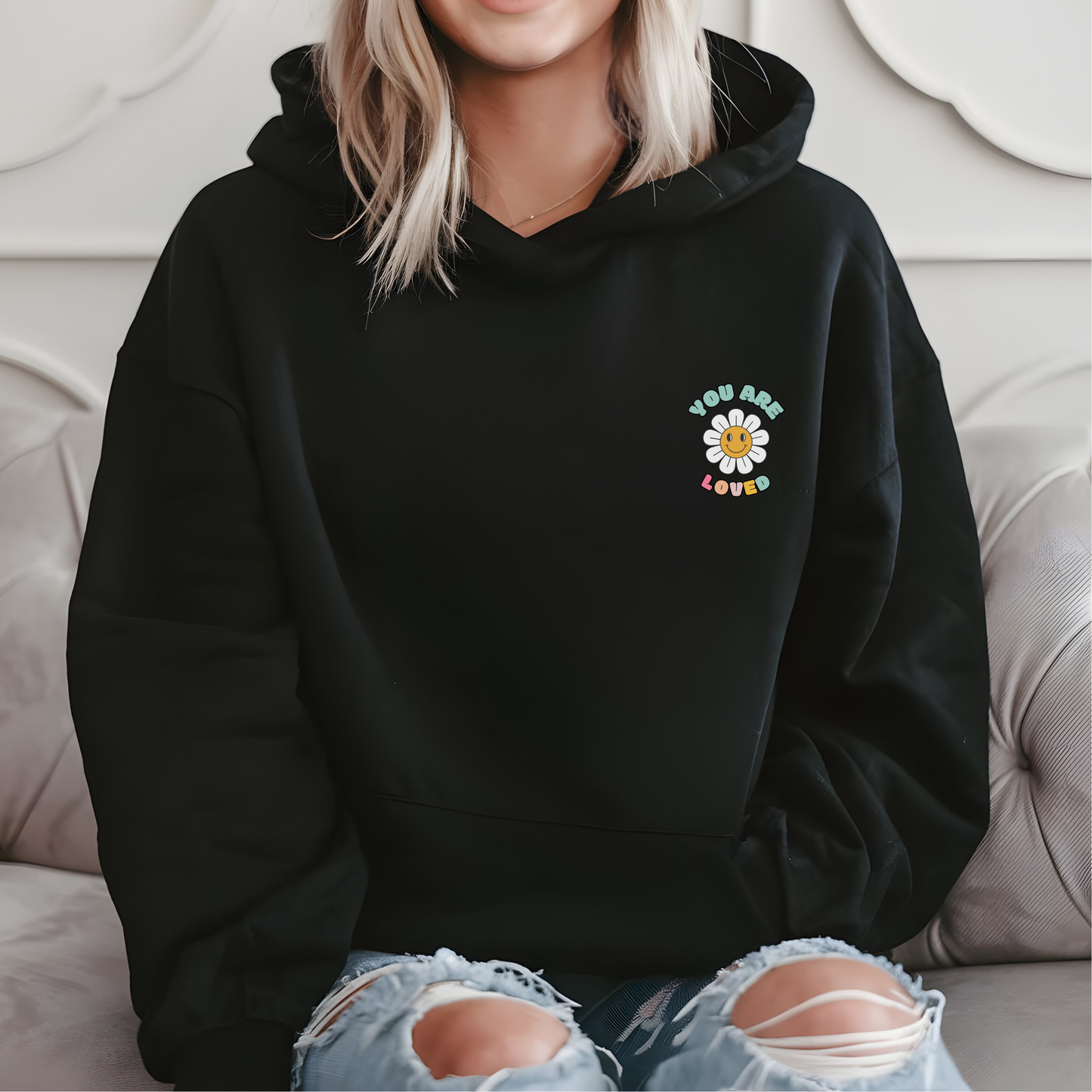 you are loved front black hoodie suicide awareness hoodie