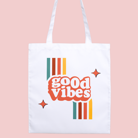 Good Vibes Retro Tote Bag