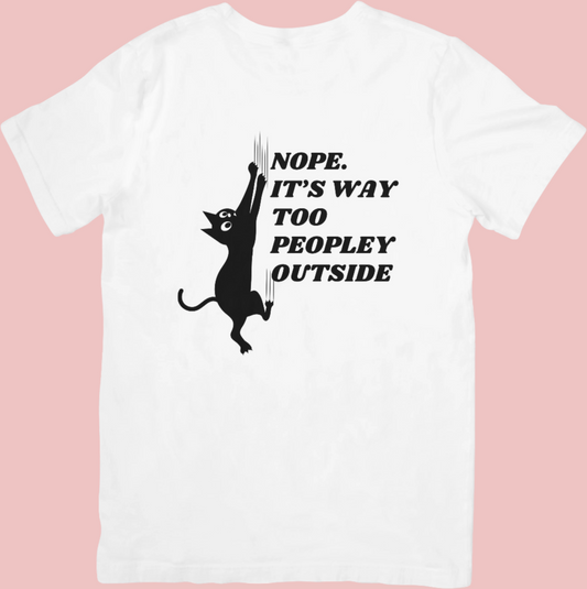 Anxious cat mental health inspired t-shirt for introverts and anxiety warriors
