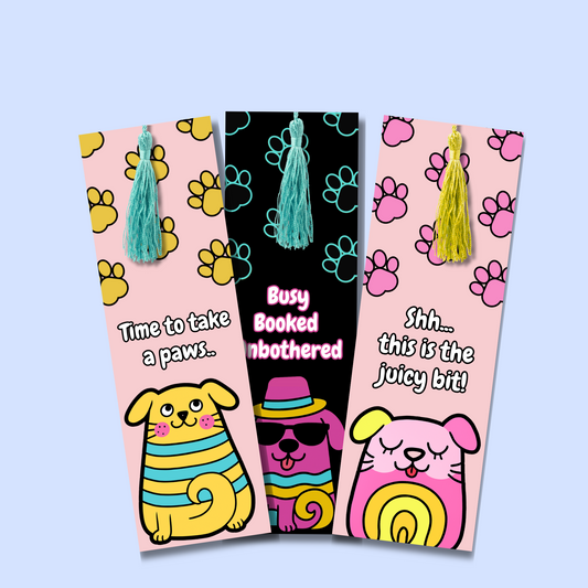 cool funky dogs colourful funny sarcastic quote bookmarks for book lovers pack of 3