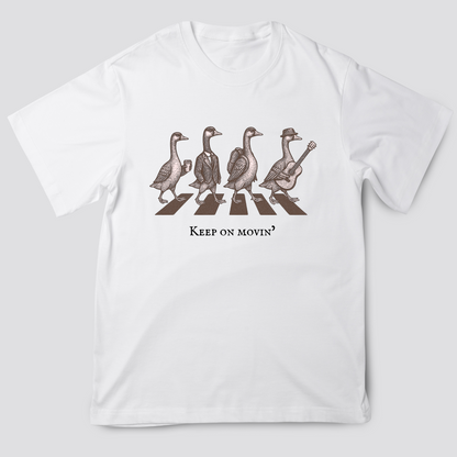 keep on movin abbey road tribute animal graphic unisex tshirt