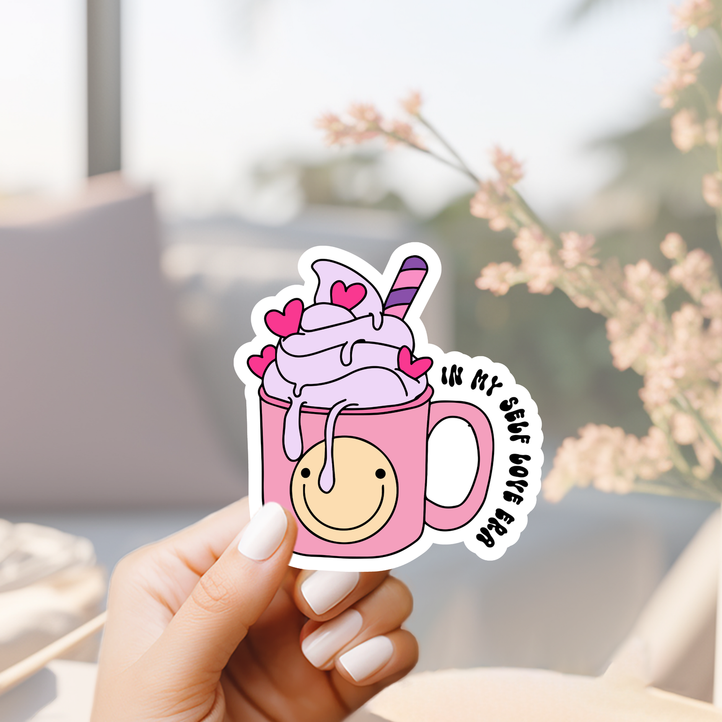 my my self love era cute cup sticker for journalling