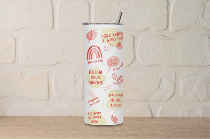 Boho Vibes – 20oz Skinny Tumbler | Daily Mental Health Affirmations